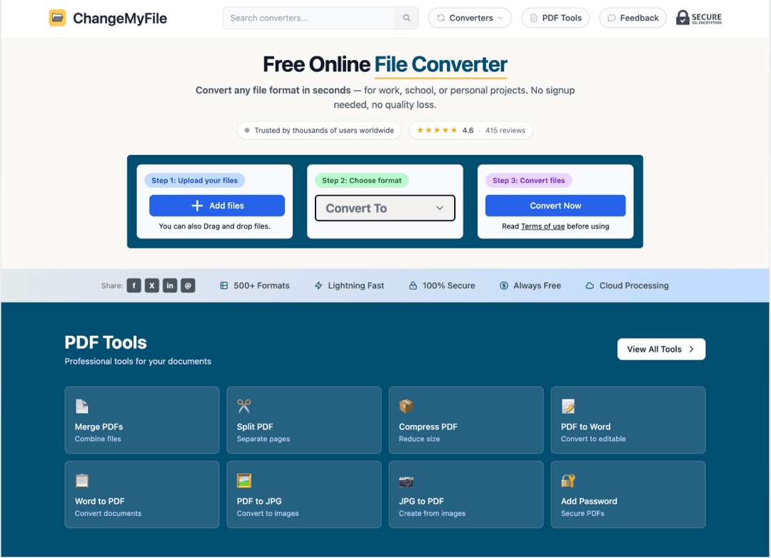 ChangeMyFile.com file conversion tool interface